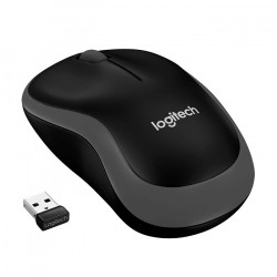 Logitech M185 Óptico/Wireless - Mouse Negro/Plata